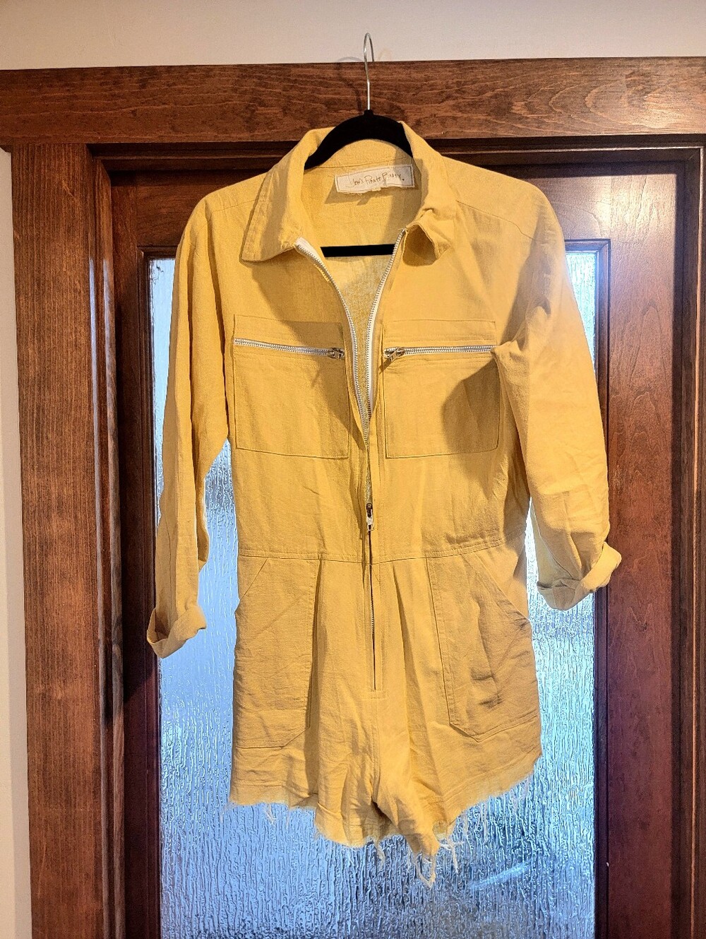 Jen's Pirate Booty Yellow Zip-Front Utility Romper